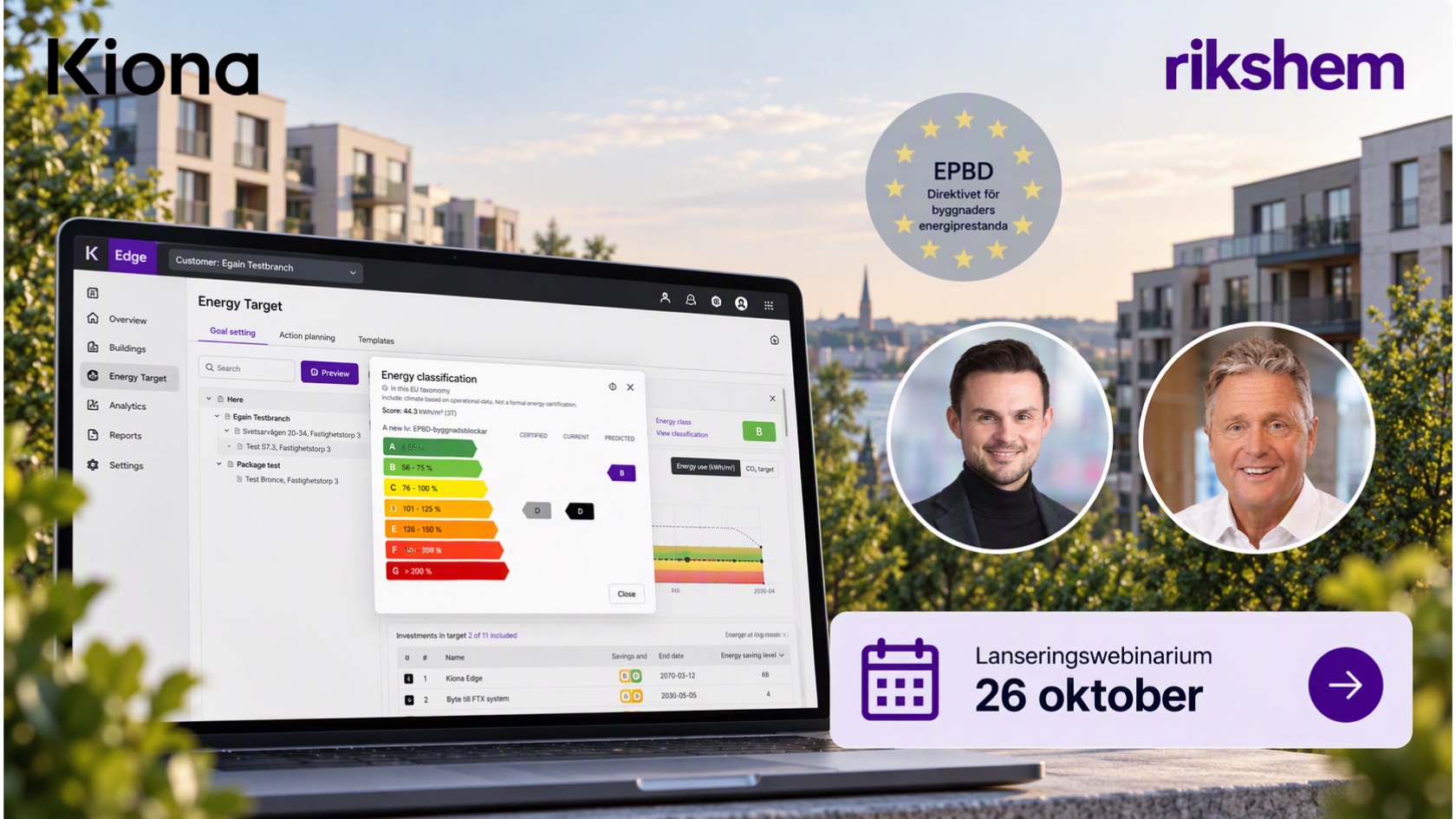Energy Target är en ny funktion i Kionas plattform Edge för långsiktig energiplanering.